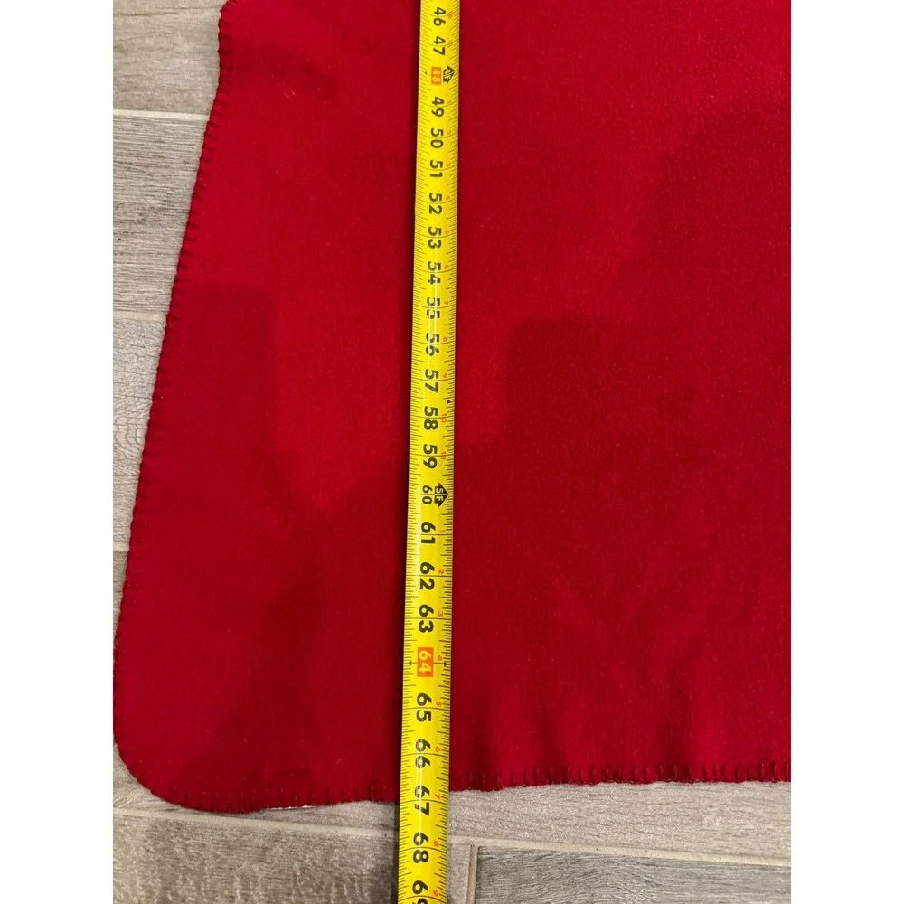 American Red Cross Fleece Blanket Red 58x67‎ Emergency Relief Throw Polyester